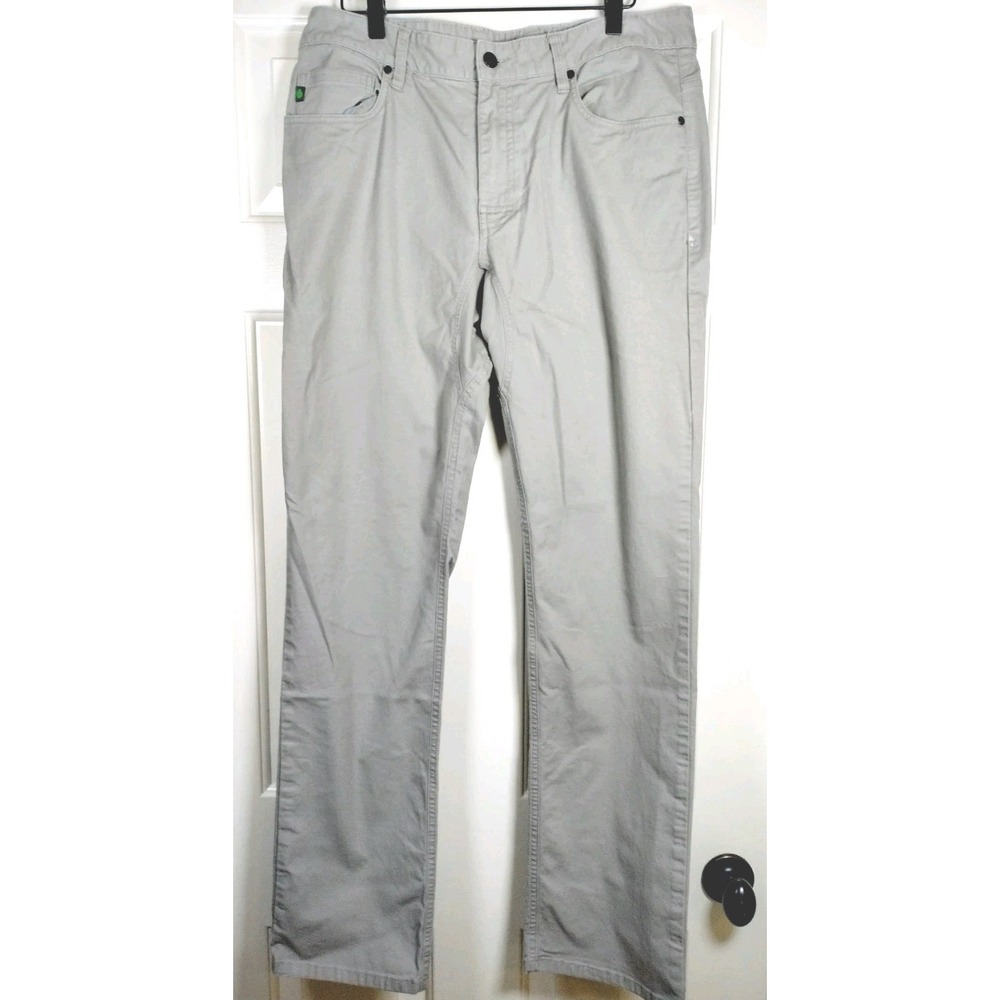Stio Rivet Canvas Pants Mens 34L Khaki Organic Cotton Spandex Outdoor Utility